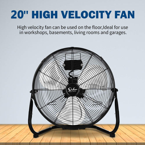 20 Inch 3-Speed High Velocity Metal Industrial Floor Fan N41332