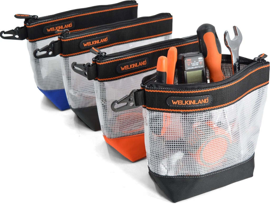 10-Inch Clear 4-Pack Zippered Tool Pouch A65000