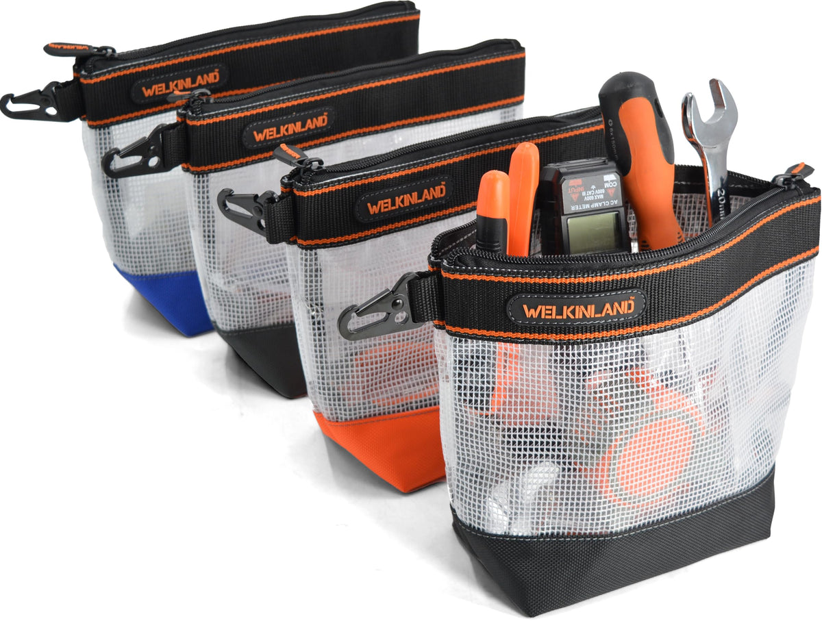 10-Inch Clear 4-Pack Zippered Tool Pouch A65000