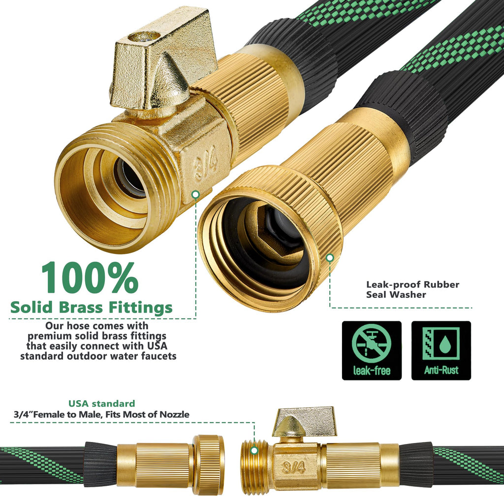 100FT Garden Hose with 10-Pattern Nozzle M4312