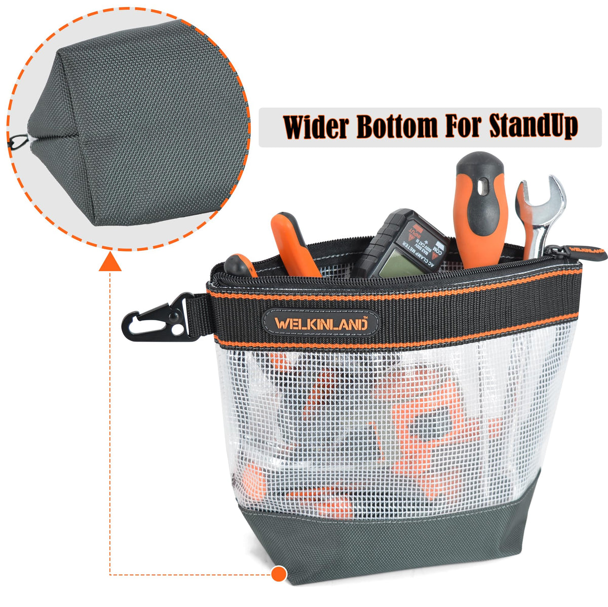 10-Inch Clear 4-Pack Zippered Tool Pouch A65000