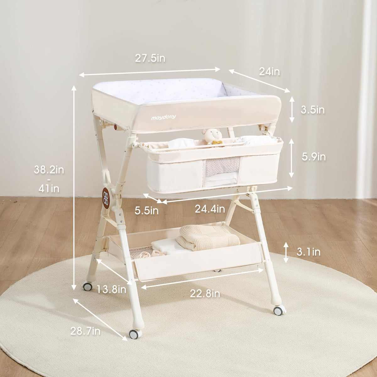 Portable Foldable Baby Changing Table on Wheels I131
