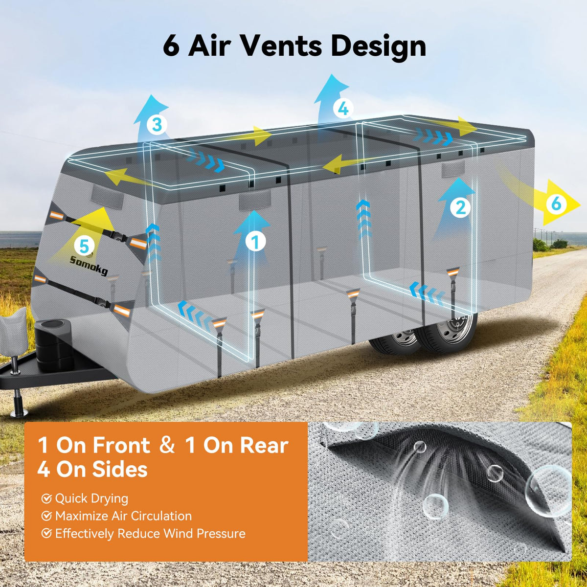 14-16 FT Heavy Duty 8-Layer Camper Cover T52389