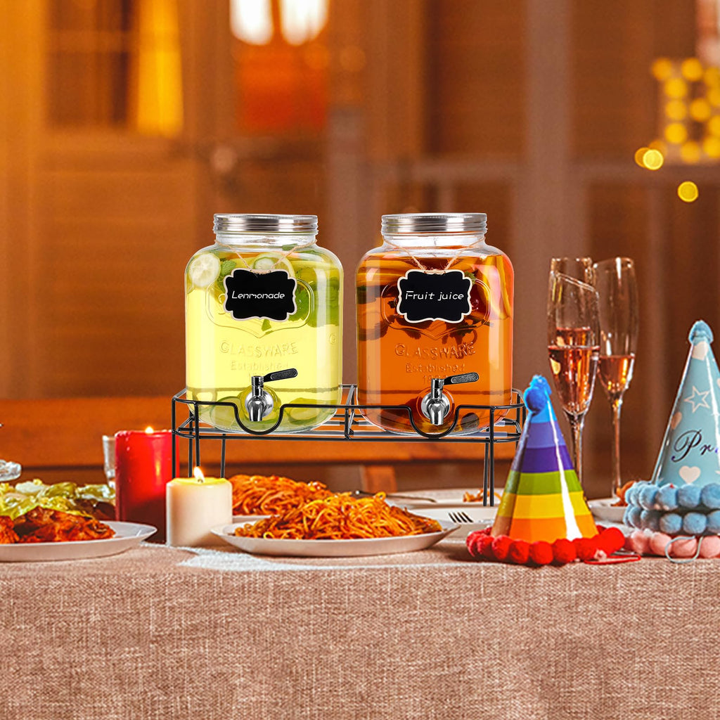 1.6 Gallon Glass Beverage Dispenser with Stand A202