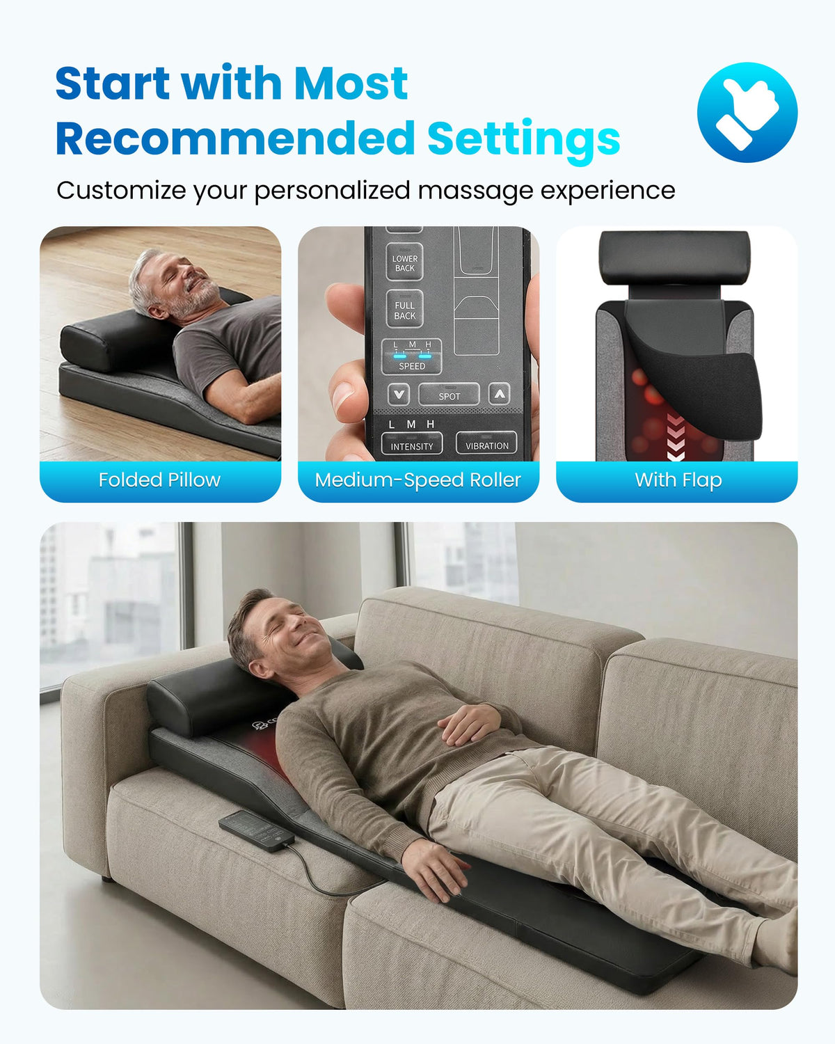 Full Body Massage Mat with Heat T59634