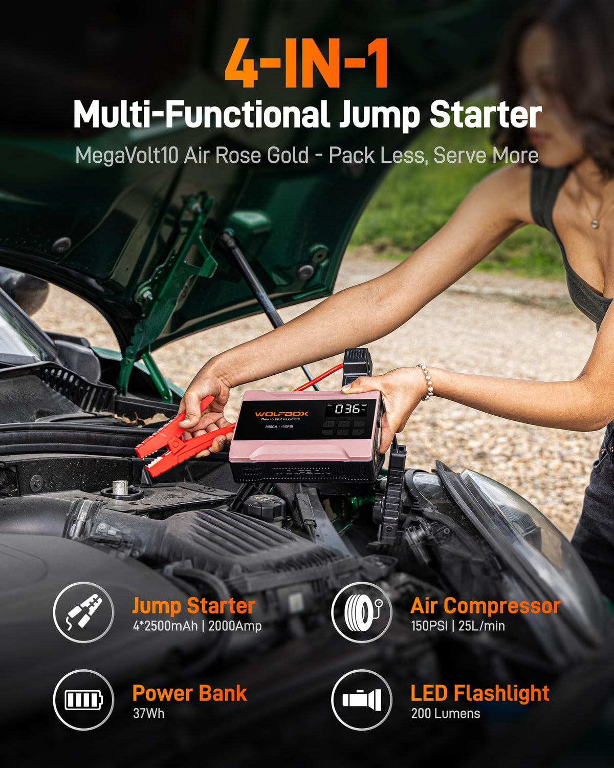 2000A Jump Starter with Air Compressor E95496