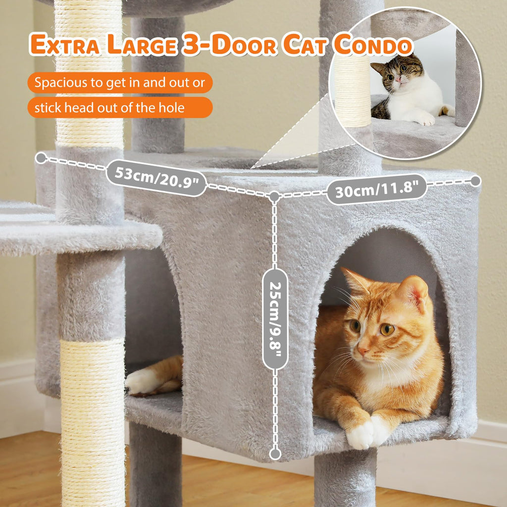 72" Cat Tree with Hammock & Condos G6873