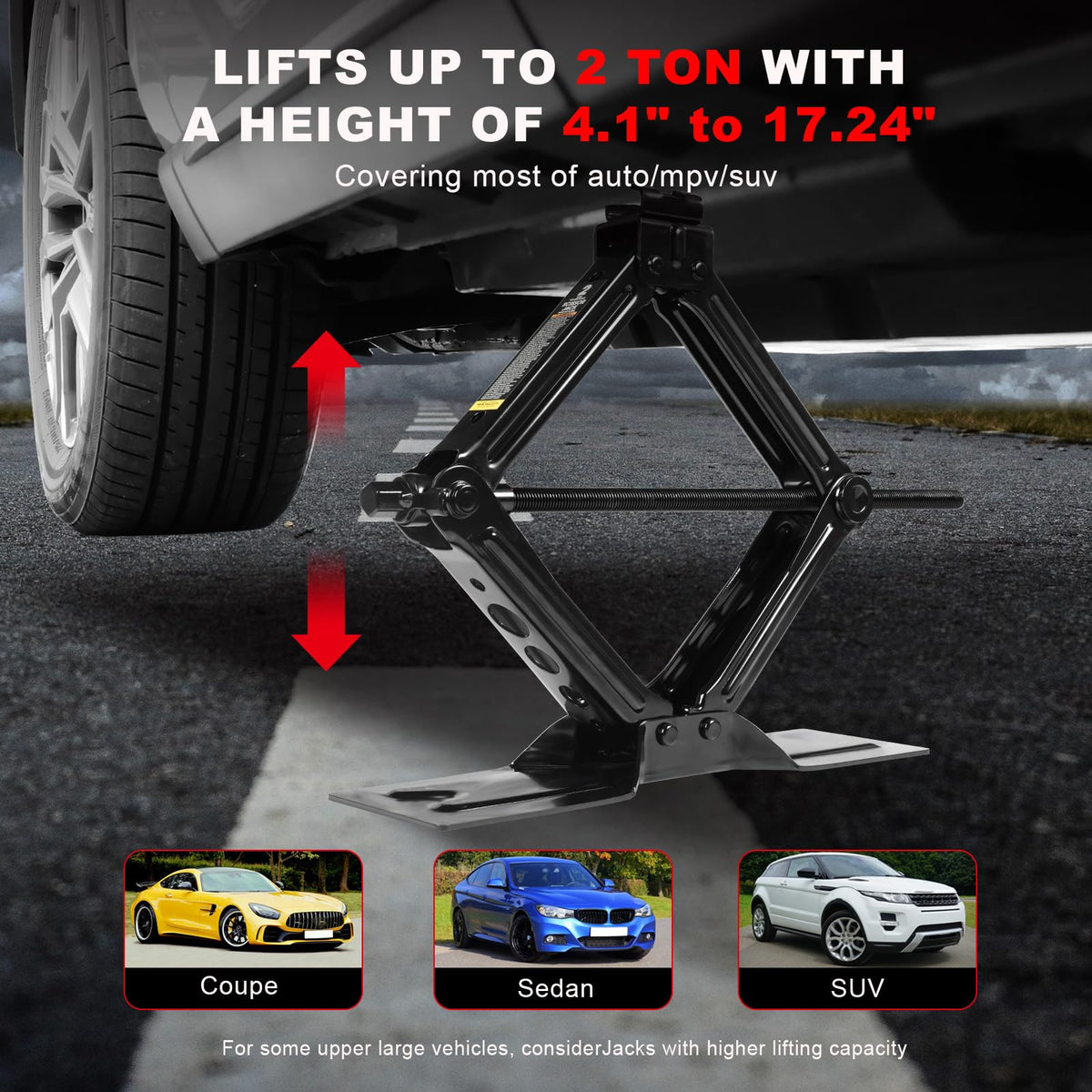 2 Ton Scissor Car Jack with Lug Wrench K18135