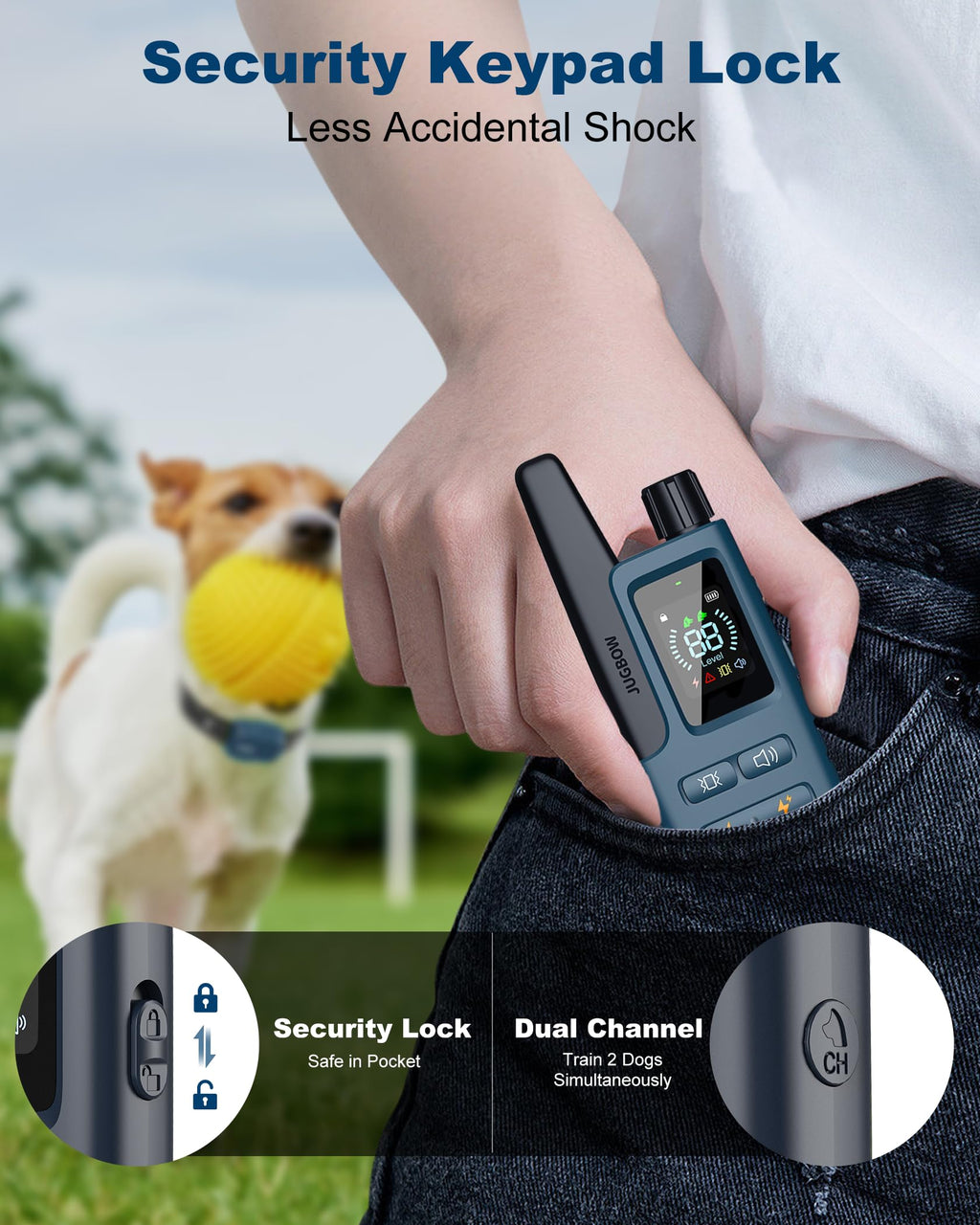 4500FT IPX8 Waterproof Rechargeable Dog Training Collar with Remote H82798