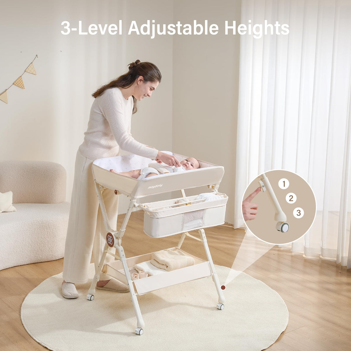 Portable Foldable Baby Changing Table on Wheels I131