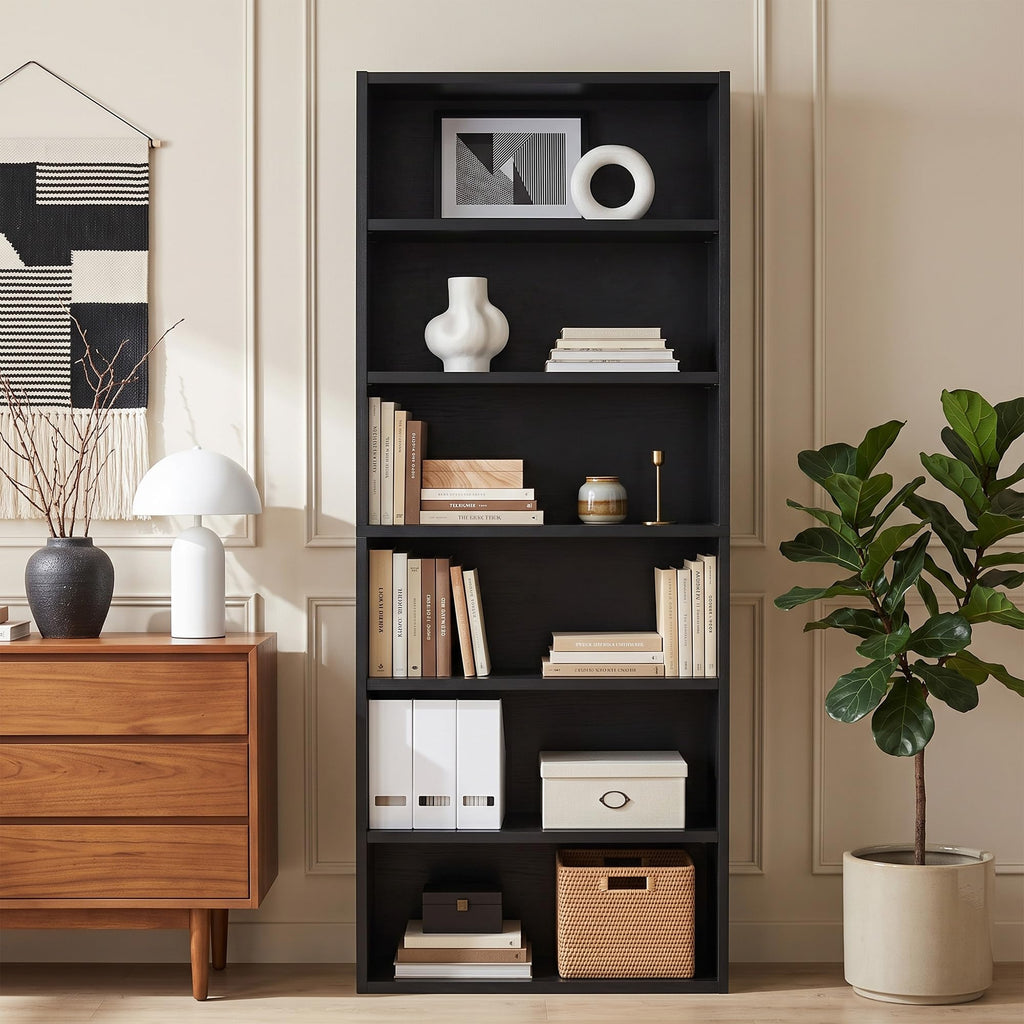 Black 6 Tier Adjustable Bookshelf A260977