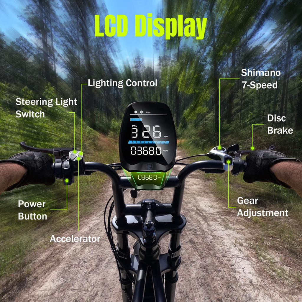 Electric Bike 48V 15Ah Battery 1500W Peak Motor 20 4.0 Fat Tire M50205