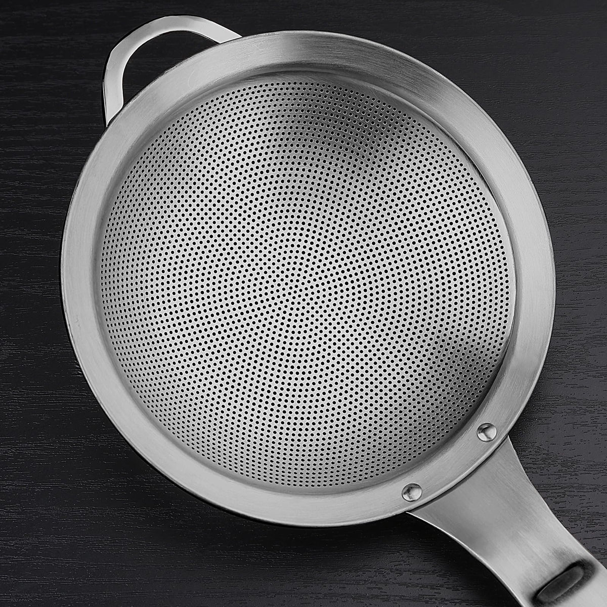 Fine Mesh Stainless Steel Colander Strainer with Handle Set of 2 M4199