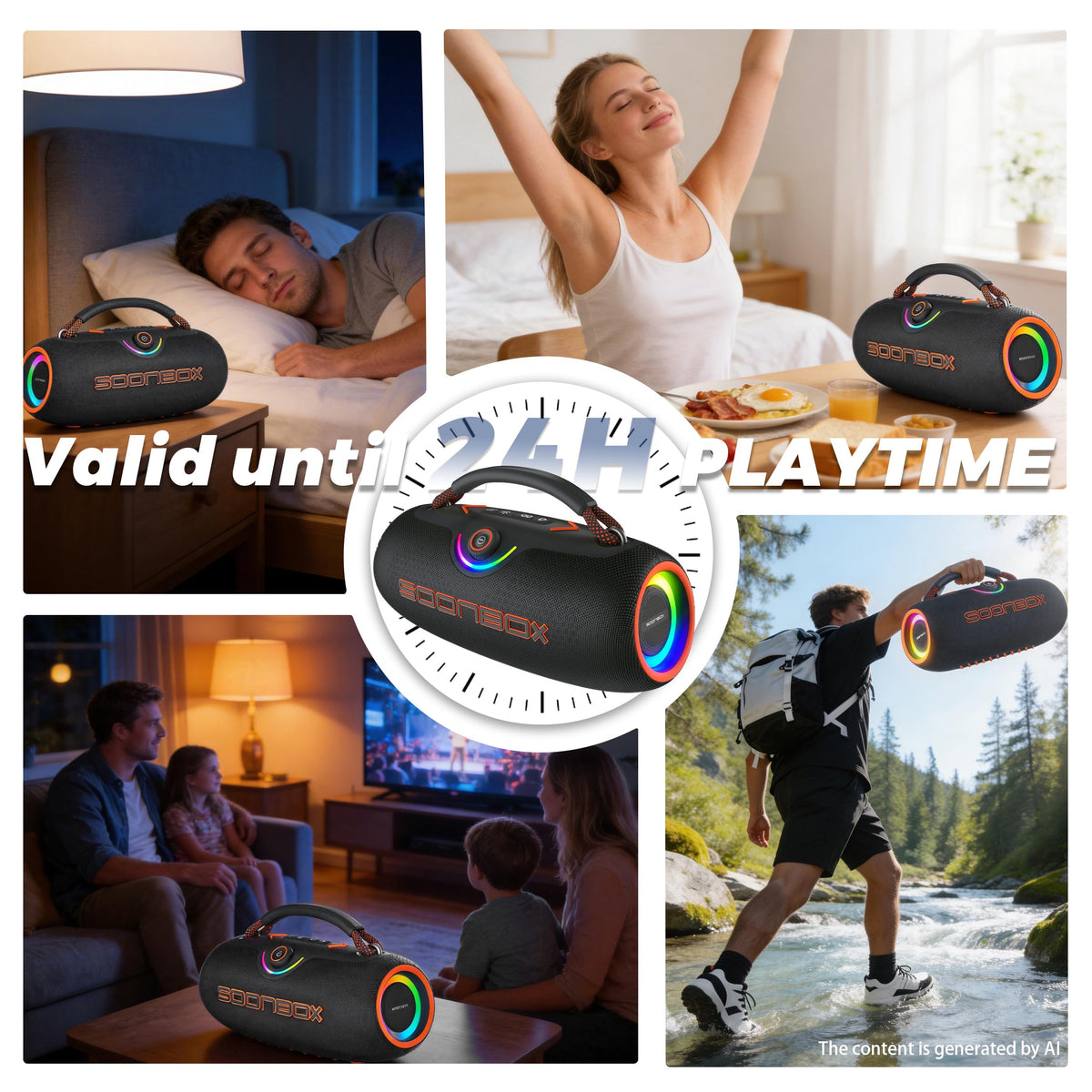 Black Portable Bluetooth Speakers W969000