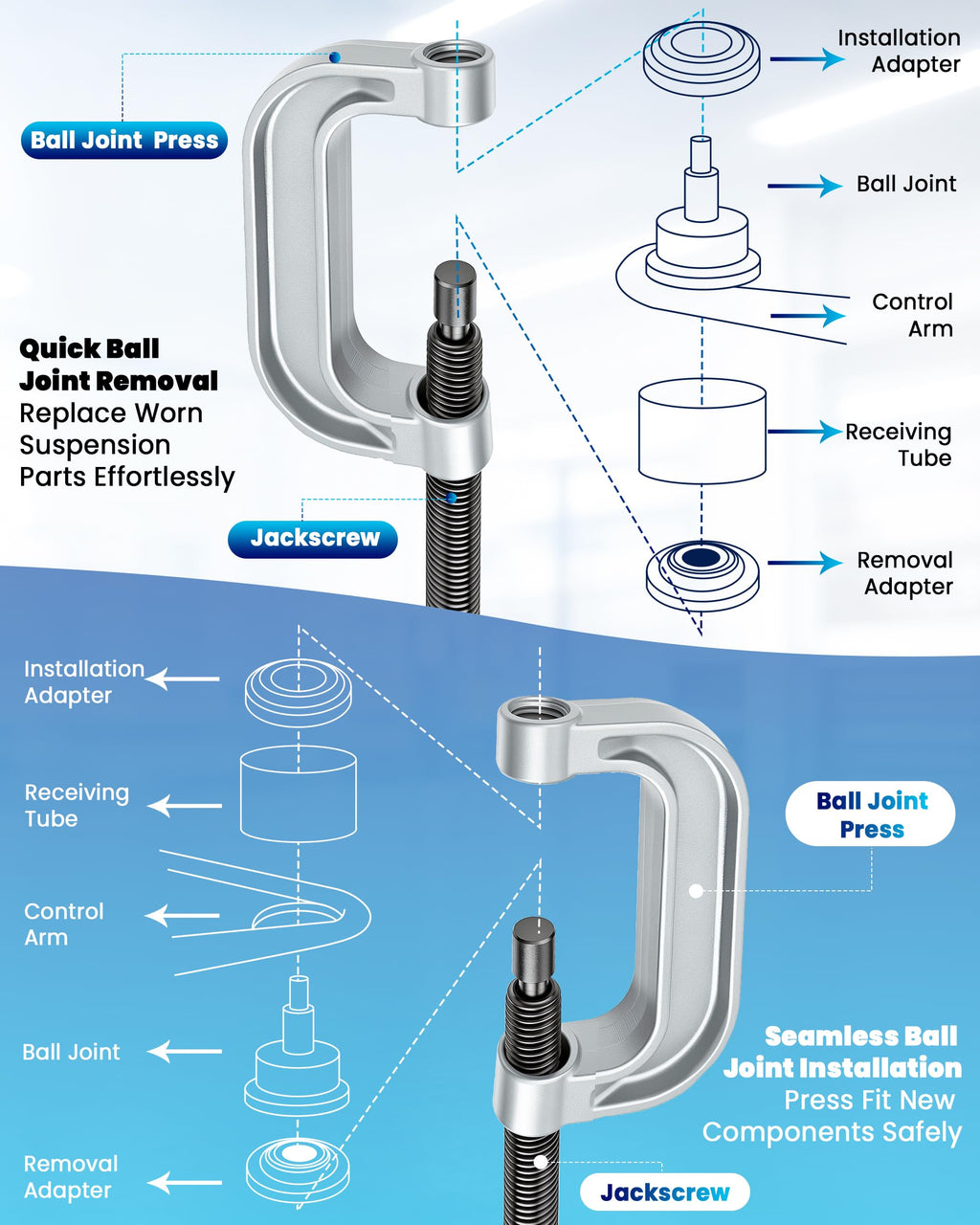 10pcs Ball Joint Press Kit U Joint Removal Tool M8187