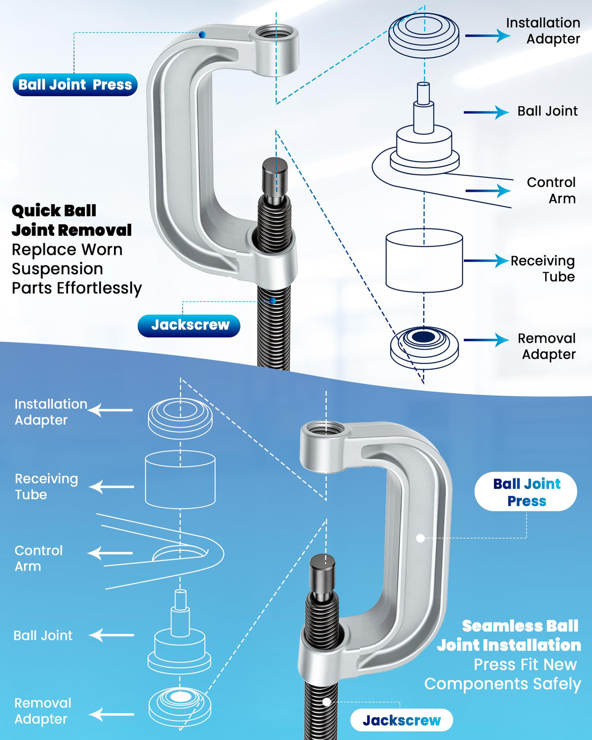 10pcs Ball Joint Press Kit U Joint Removal Tool M8187