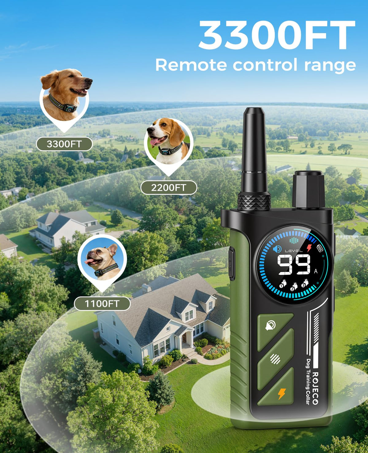 2-in-1 Dog Shock Collar & Bark Collar M5780