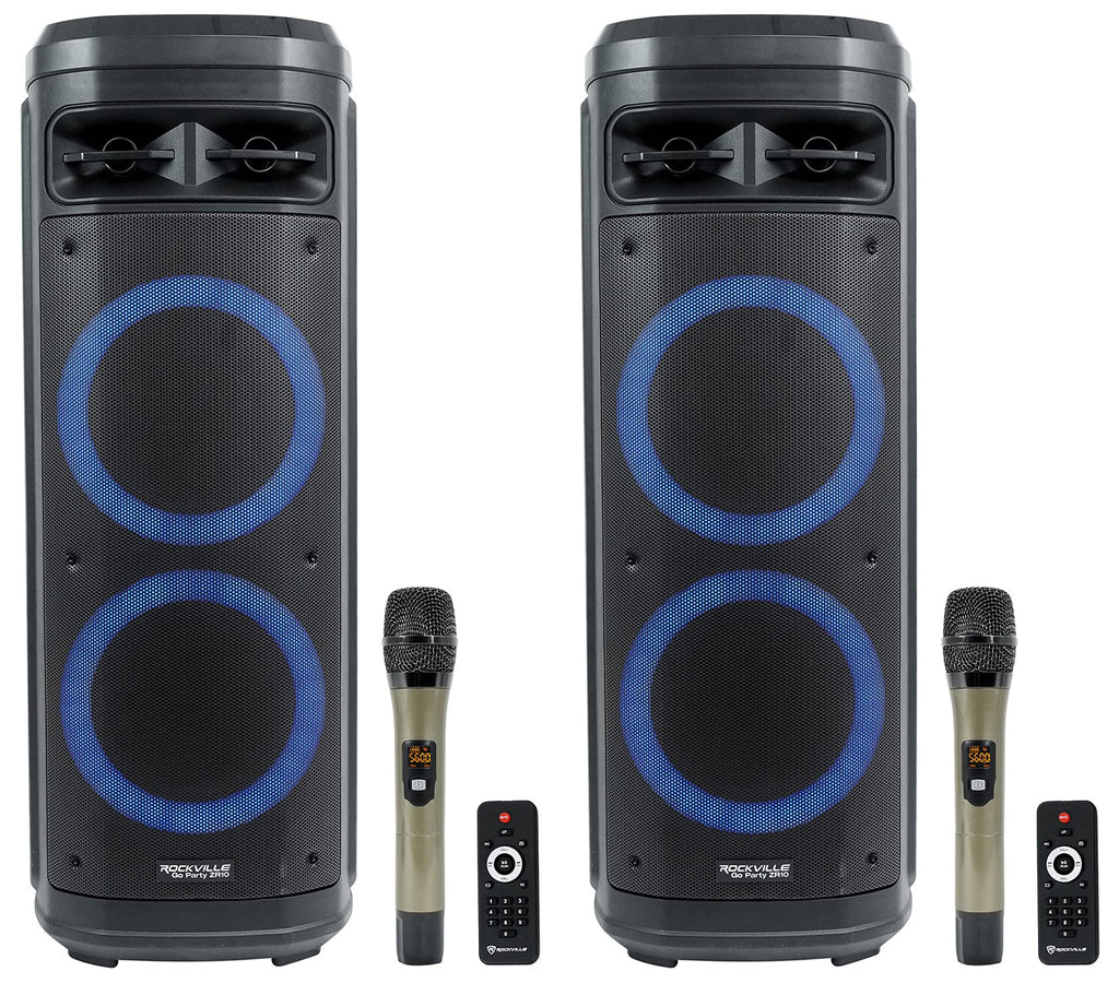 Dual 10" Wireless LED Bluetooth Speaker 2-Pack S6085