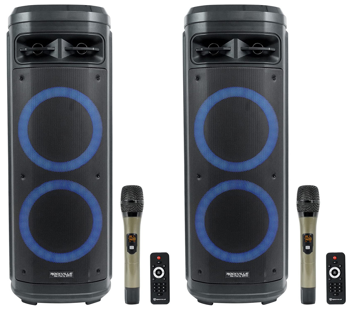 Dual 10" Wireless LED Bluetooth Speaker 2-Pack S6085