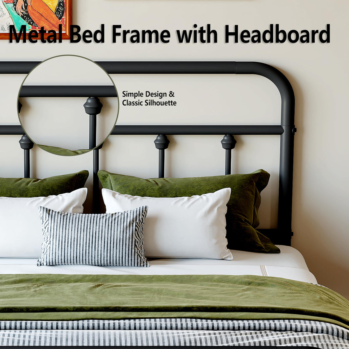 Black Twin Size Metal Bed Frame with Storage Space N1584