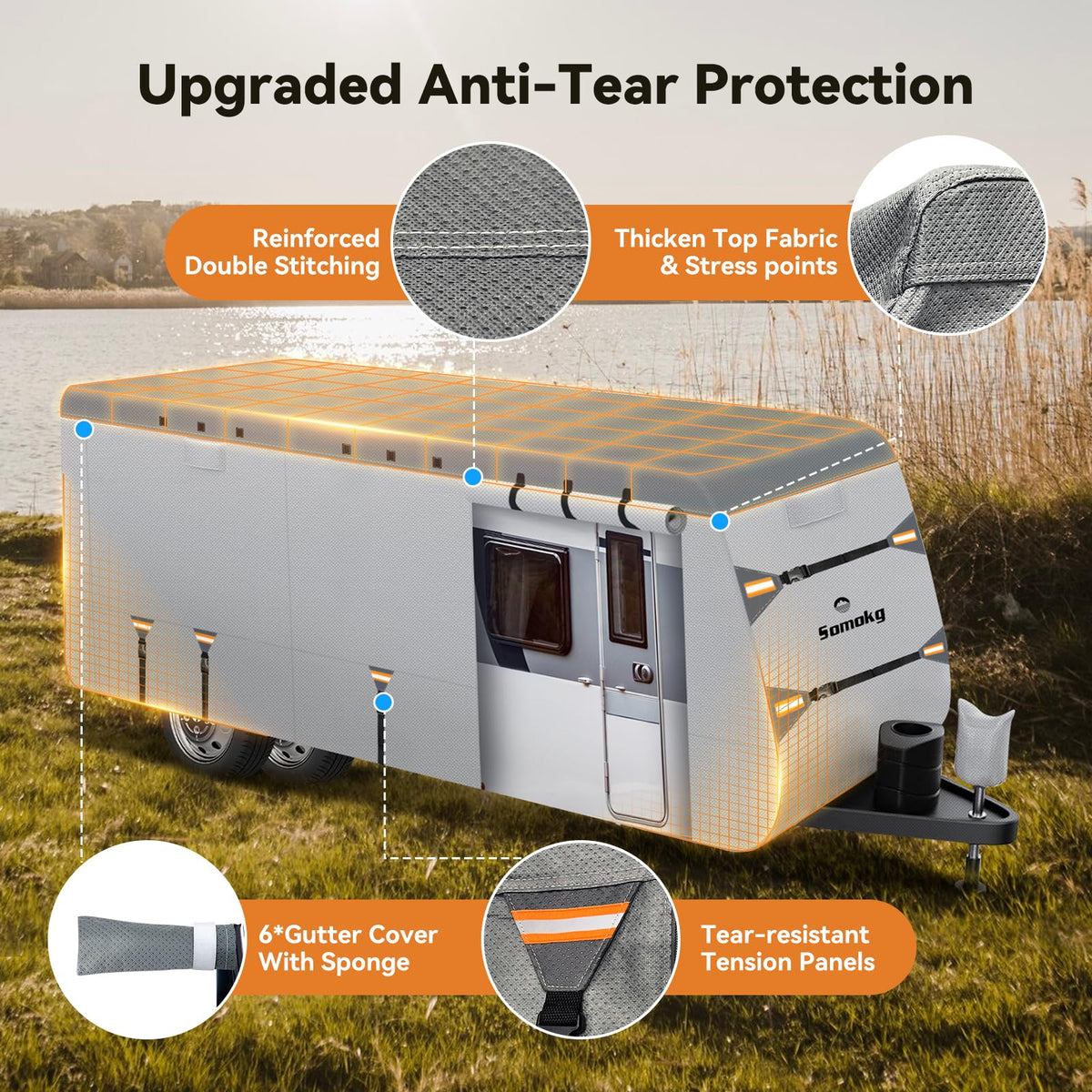 14-16 FT Heavy Duty 8-Layer Camper Cover T52389