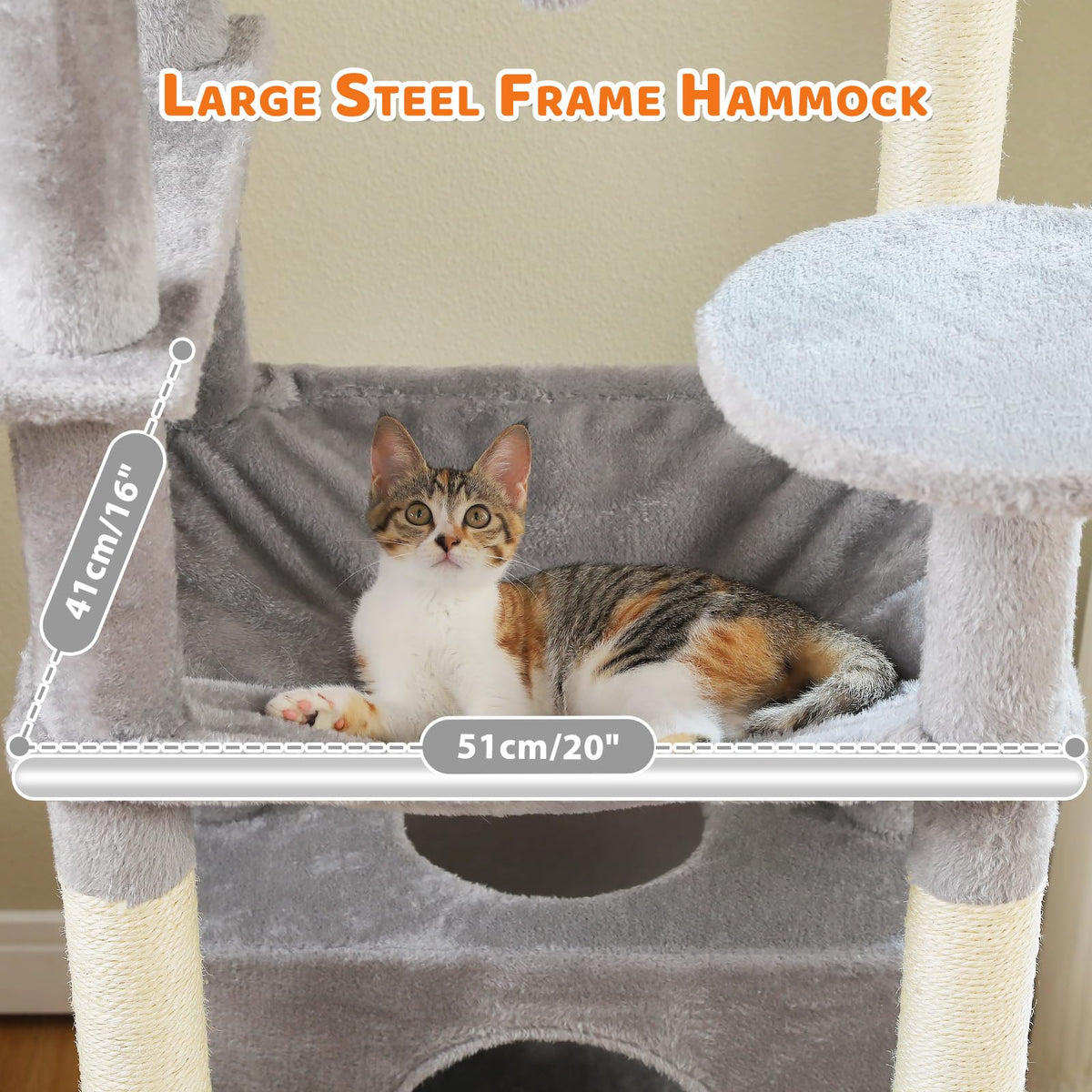 72" Cat Tree with Hammock & Condos G6873