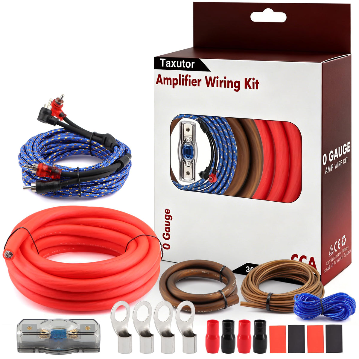 0 Gauge Amp Wiring Kit 3000W with 100A Fuse & RCA Cable F55184