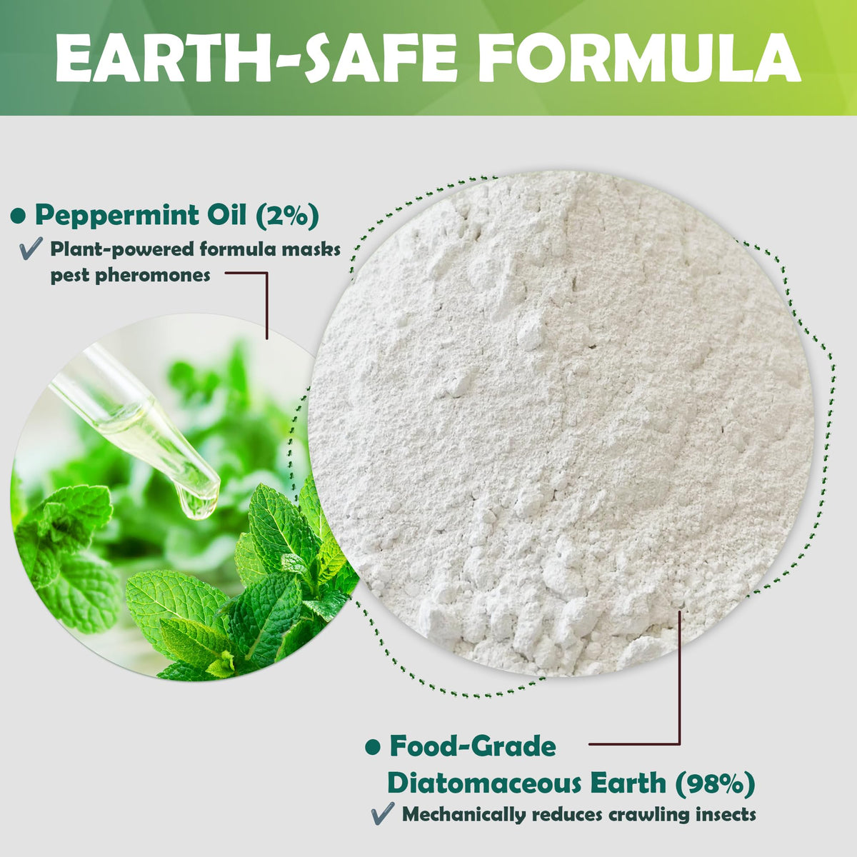 Food Grade Diatomaceous Earth Powder with Peppermint 1 lb K544