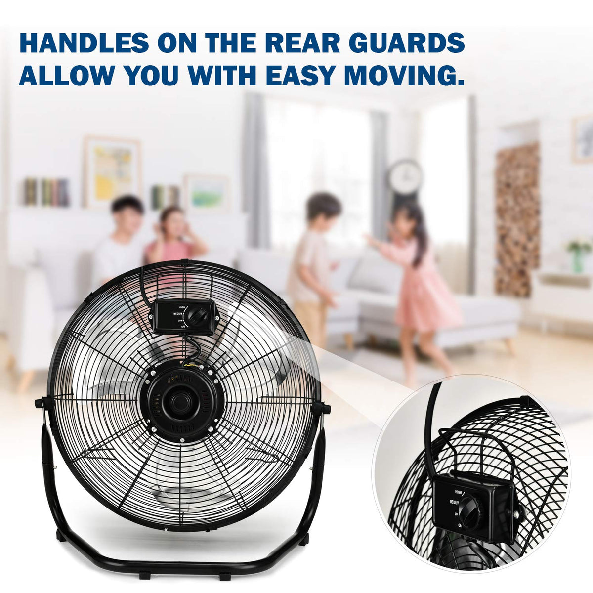 20 Inch 3-Speed High Velocity Metal Industrial Floor Fan N41332