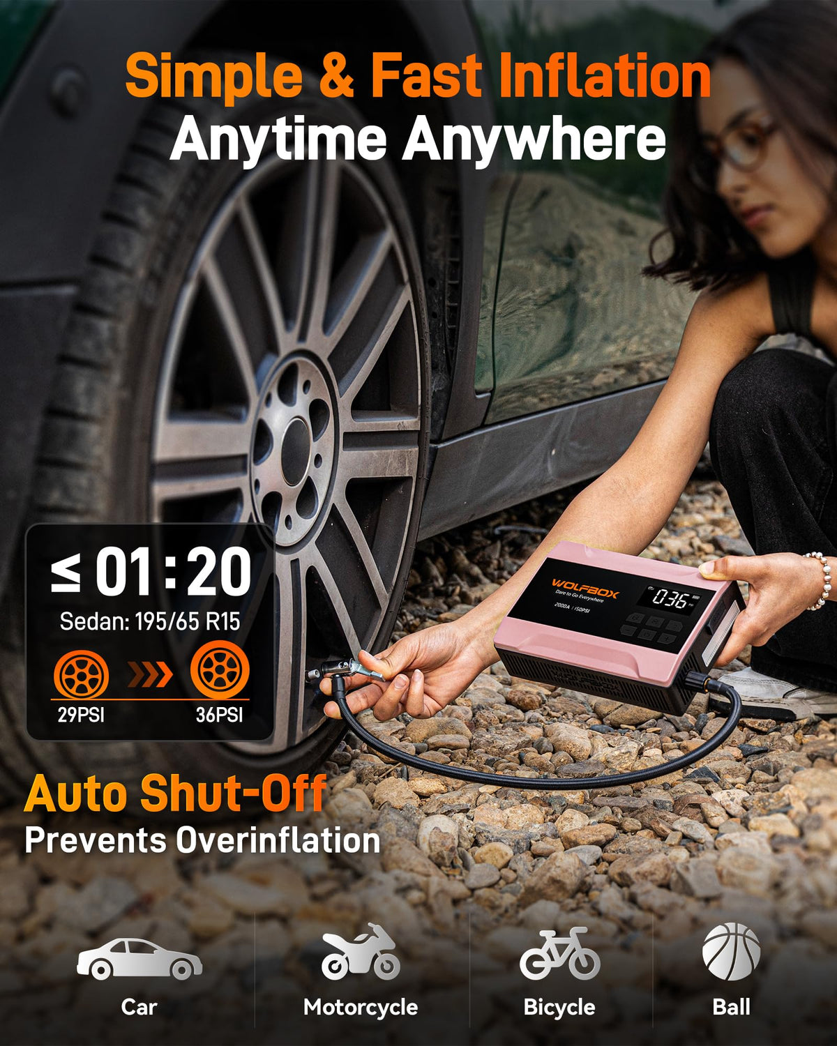 2000A Jump Starter with Air Compressor E95496