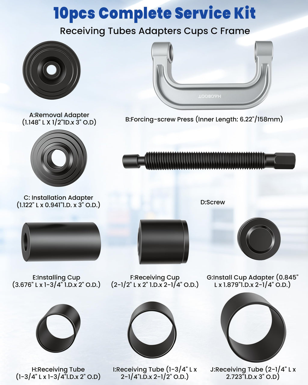 10pcs Ball Joint Press Kit U Joint Removal Tool M8187