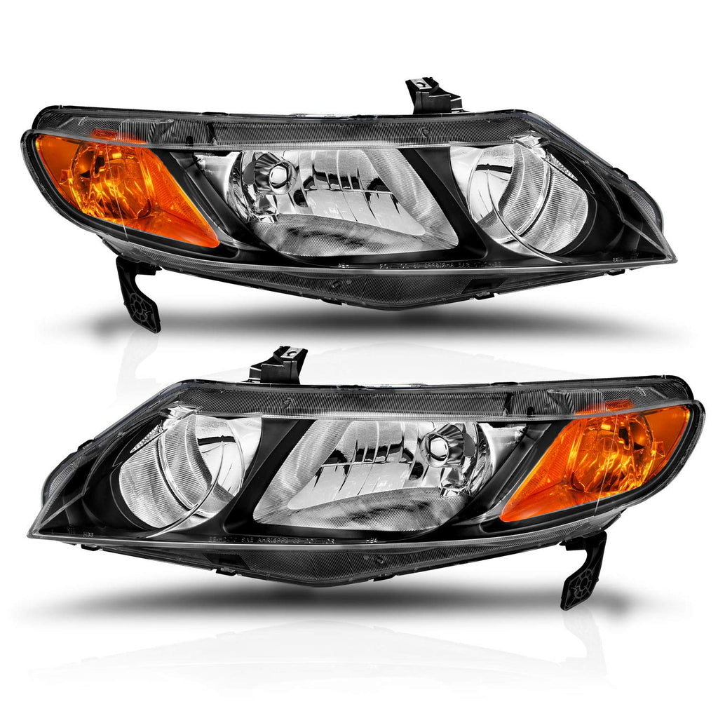 Black Replacement Halogen Headlights Set Z533277