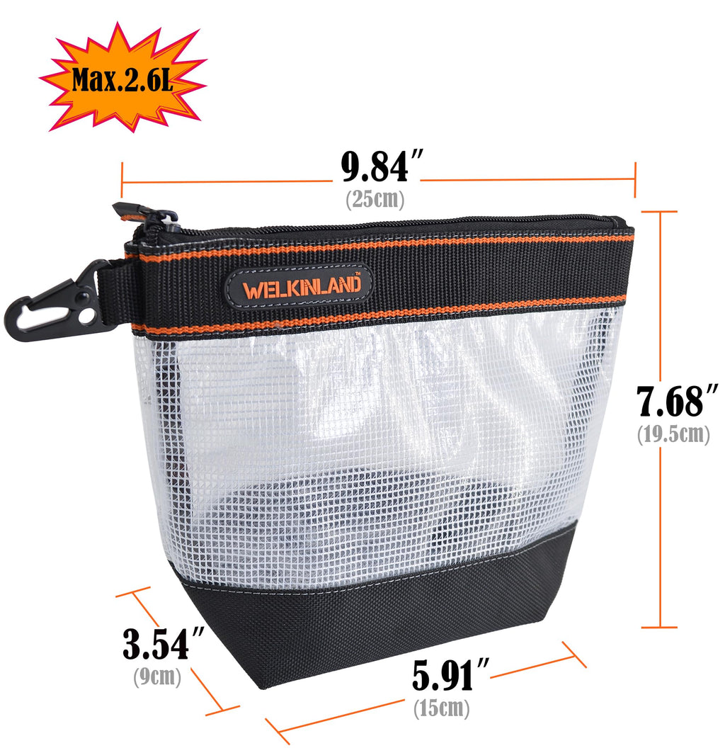 10-Inch Clear 4-Pack Zippered Tool Pouch A65000