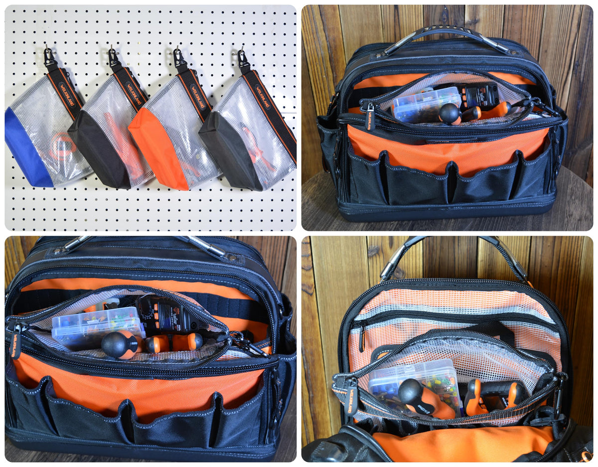 10-Inch Clear 4-Pack Zippered Tool Pouch A65000