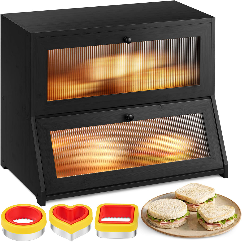 Black Bamboo Bread Box O304806