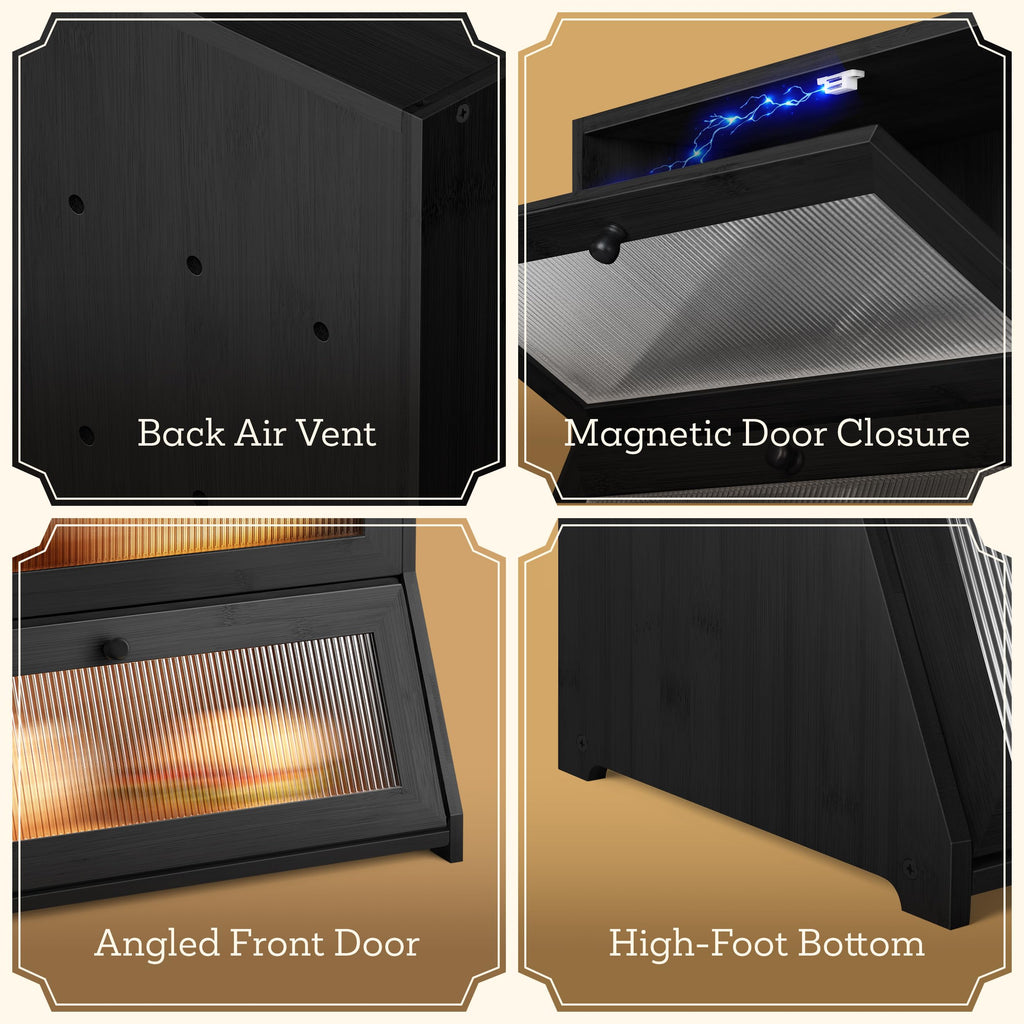 Black Bamboo Bread Box O304806