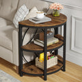 Half Round 3-Tier Narrow Side Table with Metal Frame V925787