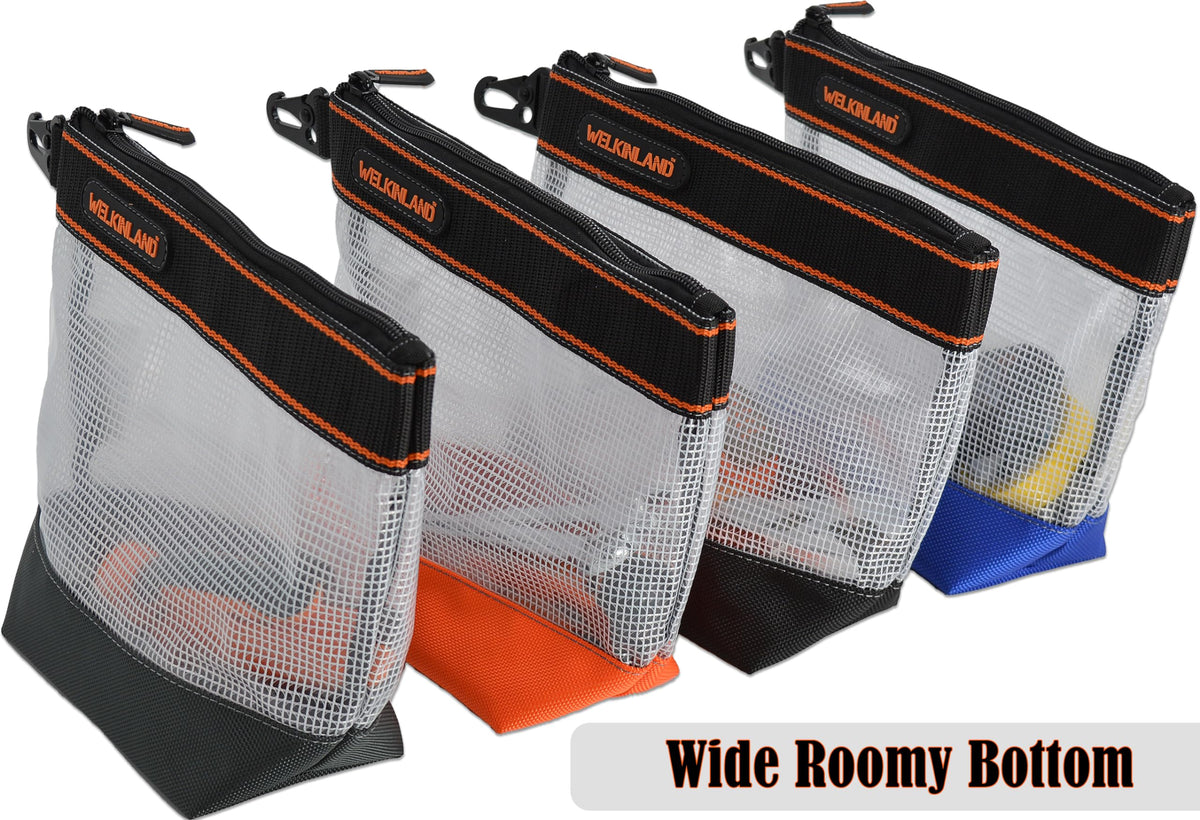 10-Inch Clear 4-Pack Zippered Tool Pouch A65000