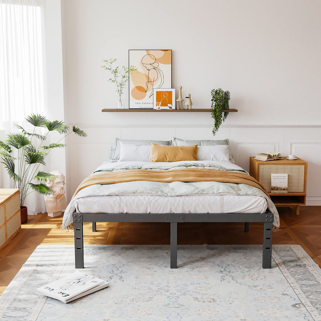 Queen Size 18 Inches Tall Metal Platform Bed Frame J769