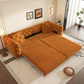 Orange Velvet Convertible Sleeper Sofa with Ottoman B92787