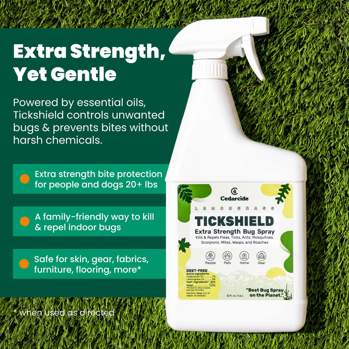Cedar Oil Tick & Mosquito Repellent Spray P707