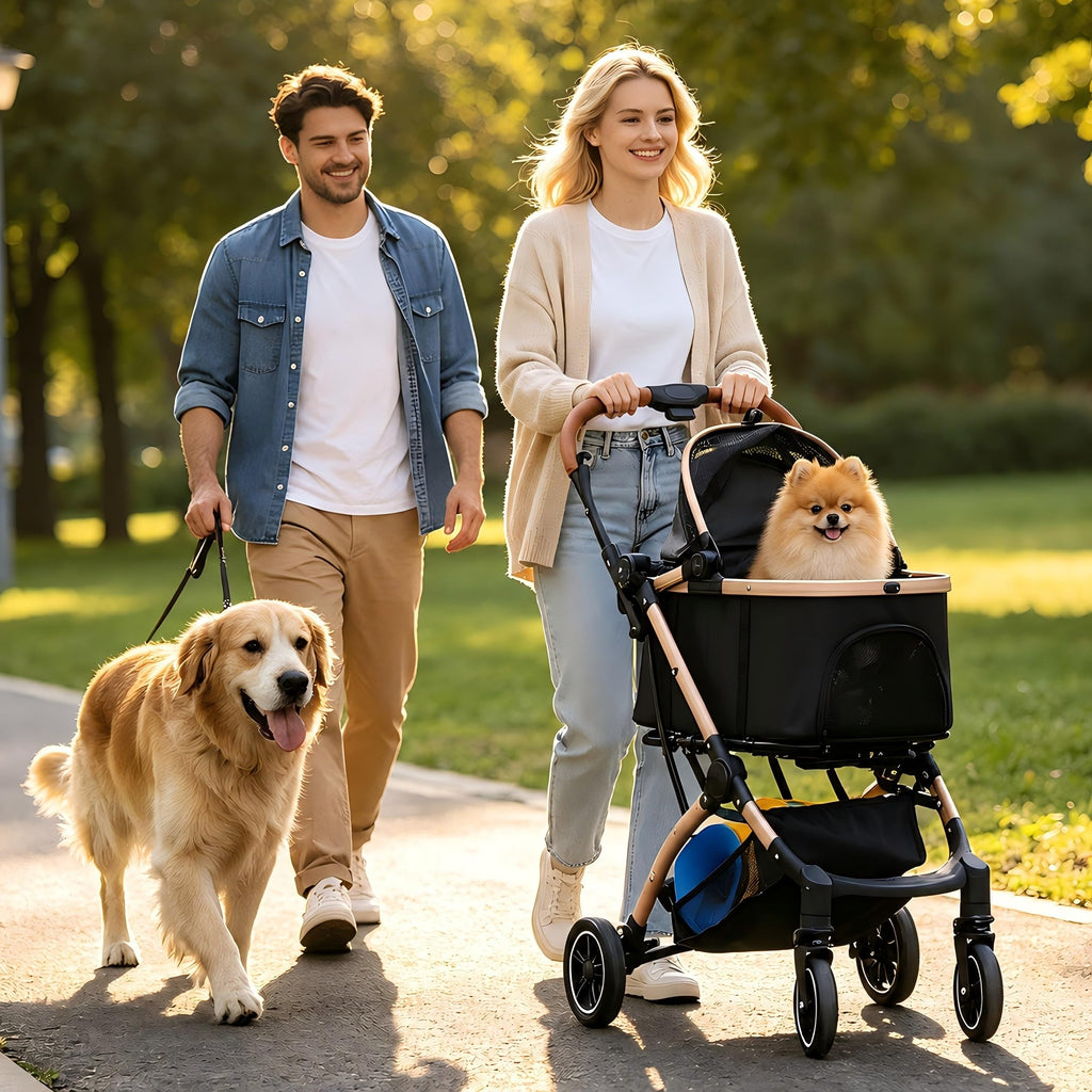 Black 3-in-1 Pet Stroller with Removable Carrier S28683