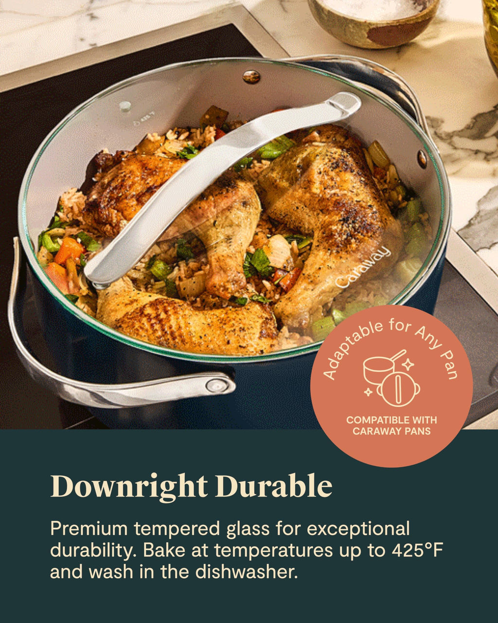 10.5" Tempered Glass Lid for Pots and Pans G4210