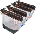 10-Inch Clear 4-Pack Zippered Tool Pouch A65000